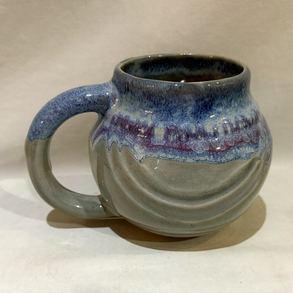 Bay Pottery Hand Crafted Drip Glaze Smiley Mug